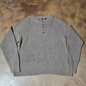 RedHead Henley Pullover Heavy Knit Sweater Olive Brown 1/2 Button Men’s 3XL